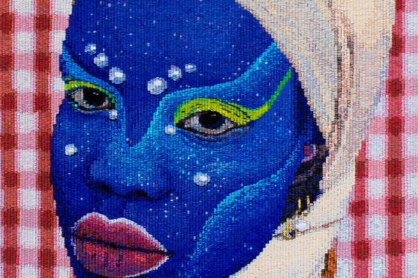 'Portrait in July (4)', 2021, designed by Atong Atem, woven by Pamela Joyce. Photograph courtesy of Marie-Luise Skibbe.