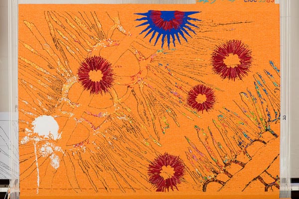 ‘Diamond Jubilee Project’ 2013, designed by Nusra Latif Qureshi, woven by Sue Batten & Chris Cochius, wool and cotton, 1.00 x 1.50m. Photograph: John Brash. 